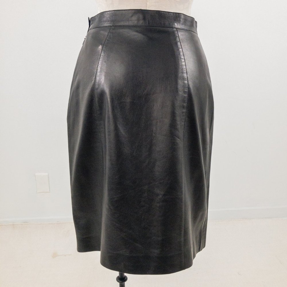 Thierry Mugler 8 Vintage 90s Leather Pencil Skirt - Picture 13 of 16